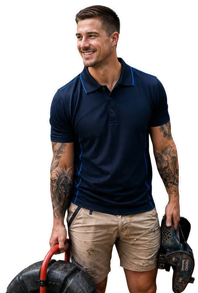 A licensed Manly plumber with his tools